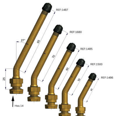 Válvulas camión tubeless Ø9.7mm