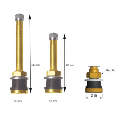 Válvula de camión para llanta 385/22.5 recta orificio Ø16mm